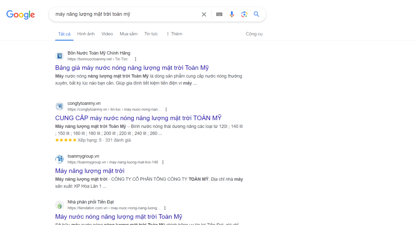 Lượt tìm kiếm trung bình